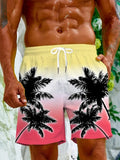 Man's quick-drying micro-elastic swimming trunks in a choice of colours on a size chart background.