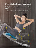 Abdominal exercise machine with metal frame, black ribbon drawstring, dimensions 113x30x70cm