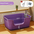 Oversized splash-proof cat litter box in multiple colours with extra large litter scoop