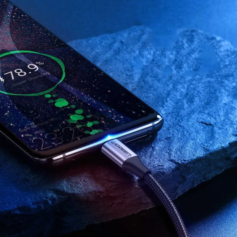 Ugreen USB Type-C charging cable for Samsung S10 with nylon braided surface and alloy connectors