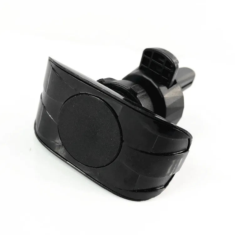 Matte black car phone holder clipped to vehicle air vent holding smartphone