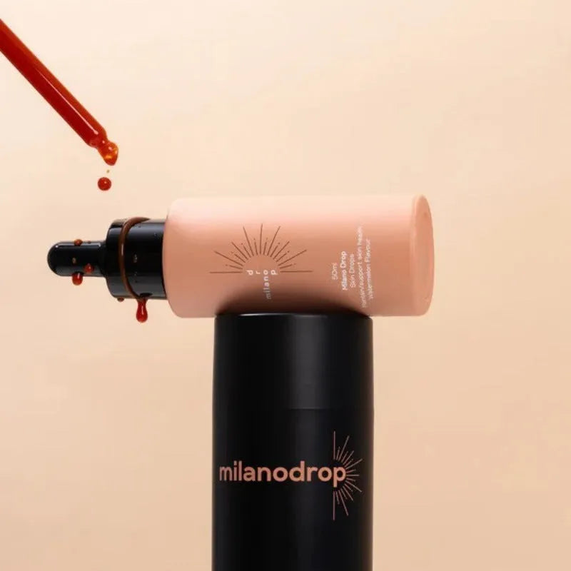 Matte Sun Tanning Liquid Set showing 50ml drops bottle and 75ml flash cream tube with black essence.