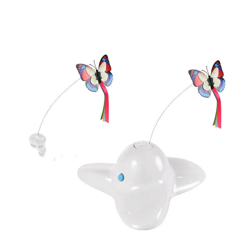Educational pet toy for cats made of ABS PC and steel wire in white colour, 18.5cm tall