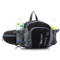 Multi-function outdoor backpack 5L nylon in black, showing waist bag, shoulder bag, and crossbody carrying options