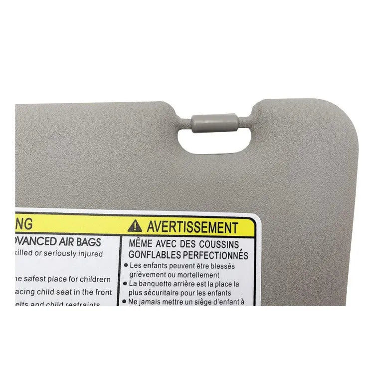 Grey left-side car sun visor, plastic light-shielding board, wired fitting, 45 x 19.5 x 5 cm
