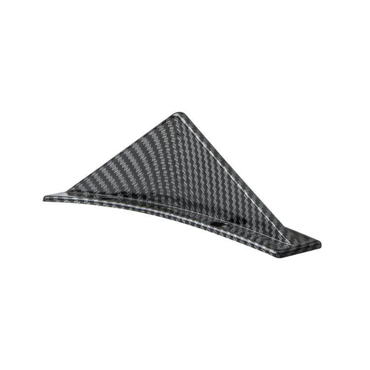 Four triangle car rear spoilers in ABS plastic with bright black and carbon fibre finish options