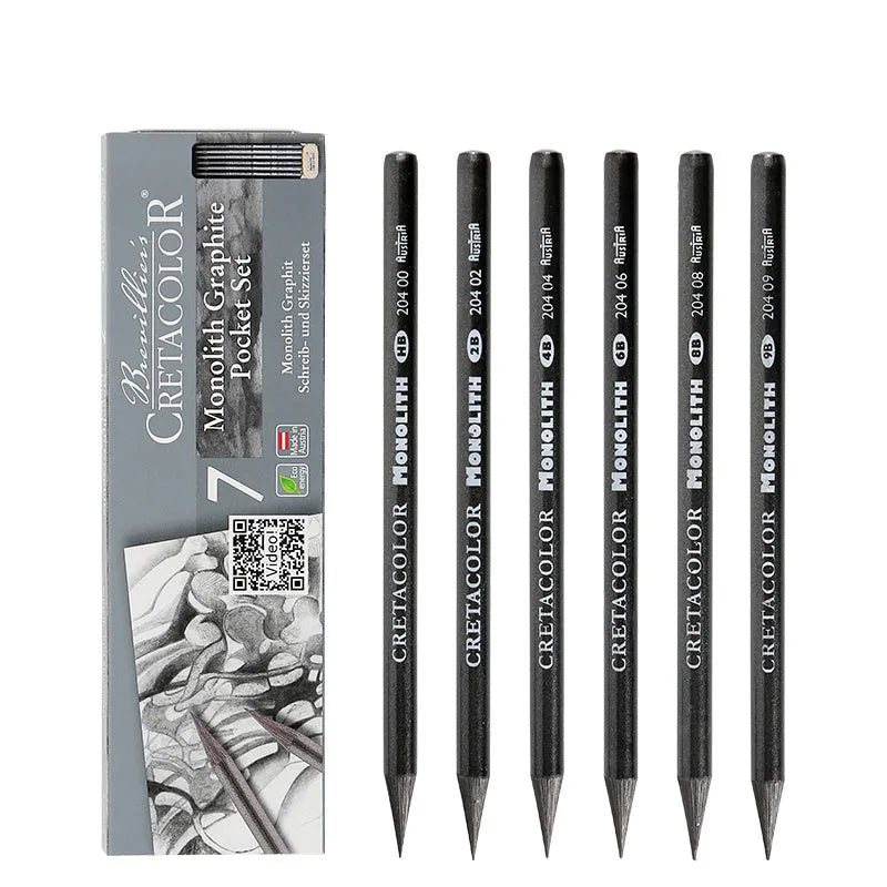 Wood-free graphite drawing pencil for sketching with 146mm length and 7mm diameter