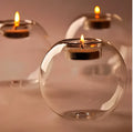 Europe style round hollow glass candle holder ball vase in handmade hot glass frying table construction
