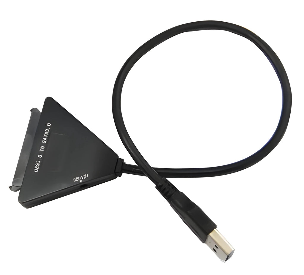 Black USB 3.0 to SATA 7+15 pin hard drive adapter cable with independent power connector