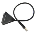 Black USB 3.0 to SATA 7+15 pin hard drive adapter cable with independent power connector