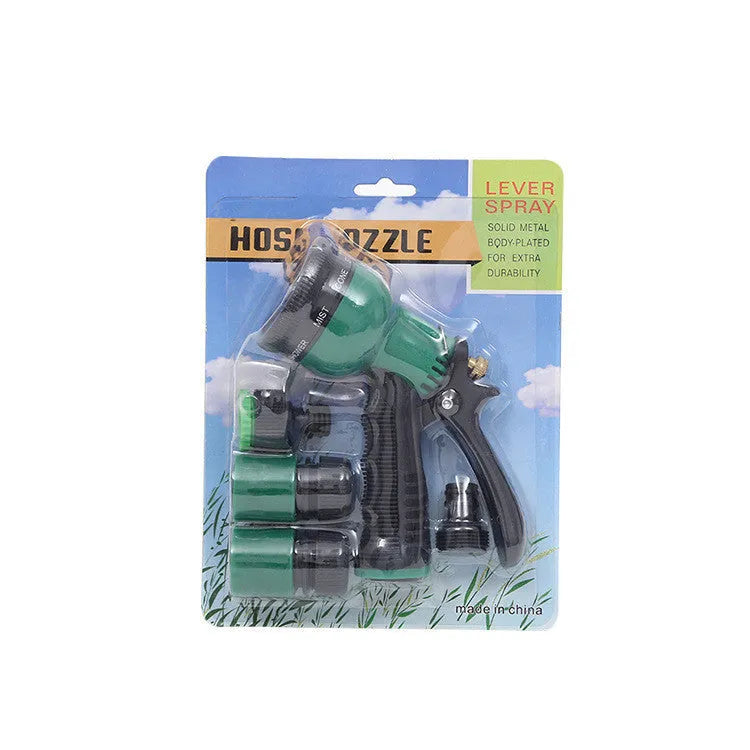 Green multifunctional high-pressure spray gun with PP head and ABS handle for garden watering and car washing