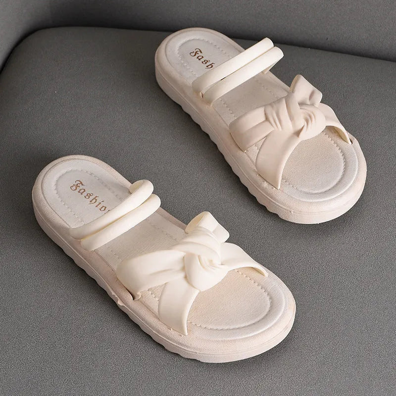 Women's black soft back thick back sandals with PVC sole for outdoor leisure