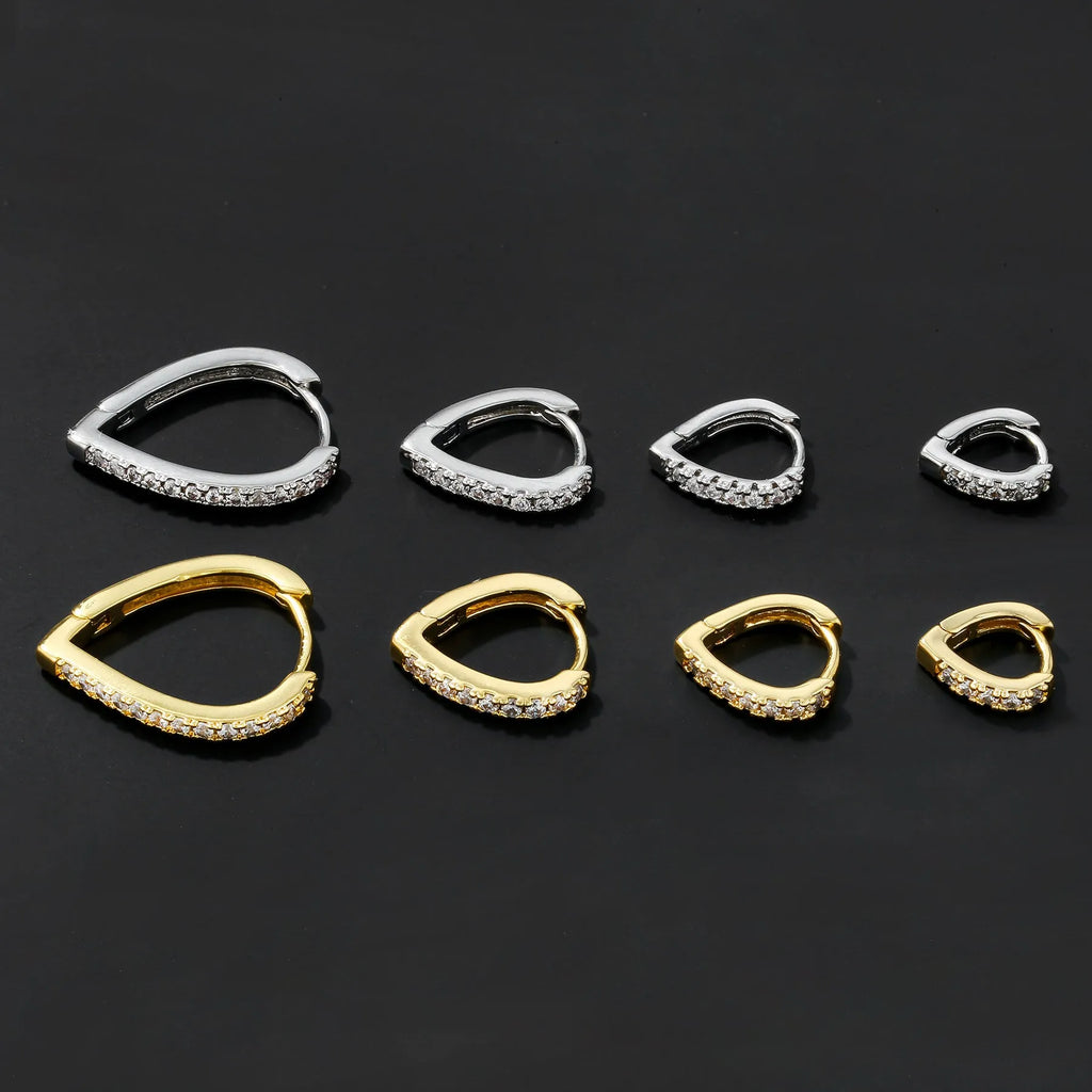 Gold geometric heart-shaped copper clip-on earring for women.