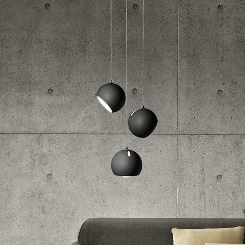 Nordic style ball chandelier table lamp in Moon White or Obsidian Black colour, available in single or three head design.