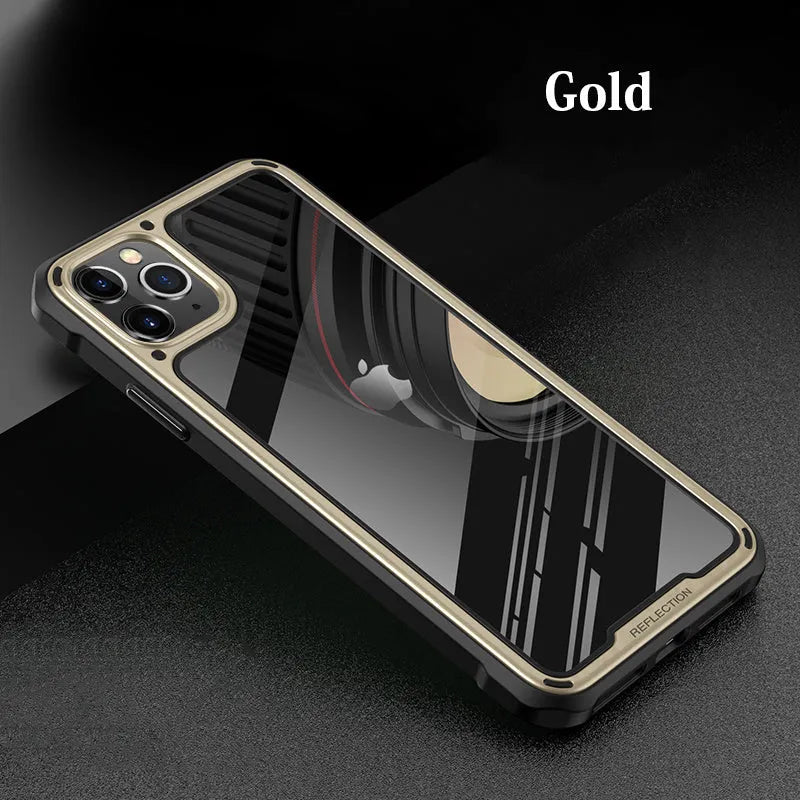 Transparent PU and TPU mobile phone case for iPhone 11 on a table
