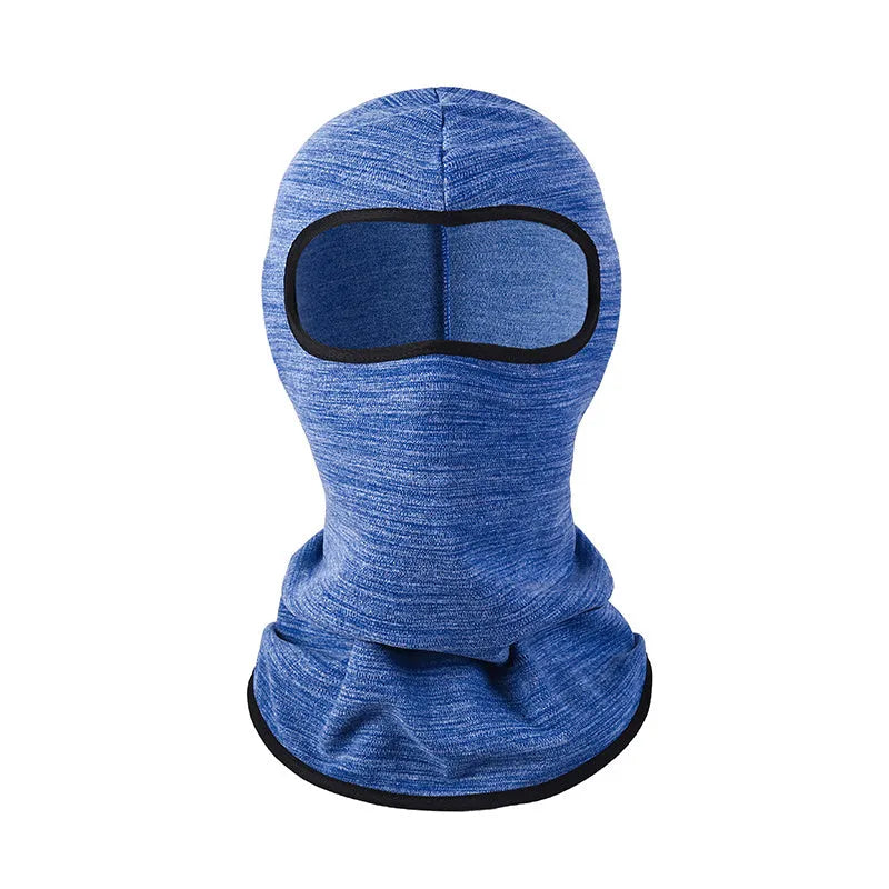 Unisex cotton motorcycle balaclava head cover with attached gloves in a patterned grey colour.