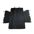 Black quilted cotton car trunk pet mat 174x190cm with PVC wear layer for dog boot protection
