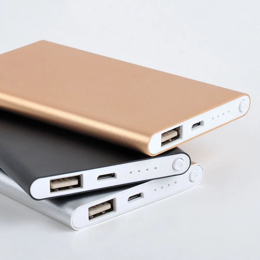 Ultra-thin mobile power bank 4500mAh actual capacity alloy shell in black