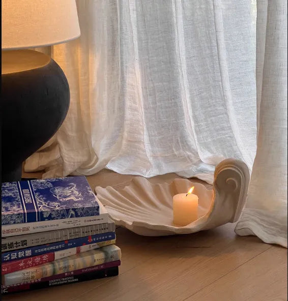 White resin simulation shell fruit plate ornament for decorative home display