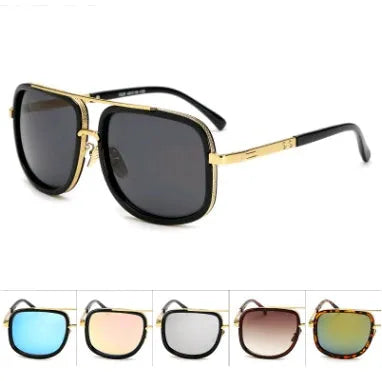 Retro vintage sunglasses with plastic metal frame and black grey double gray tablets