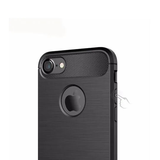 TPU shockproof iPhone case in black showing compatible models from iPhone 6 to XS Max