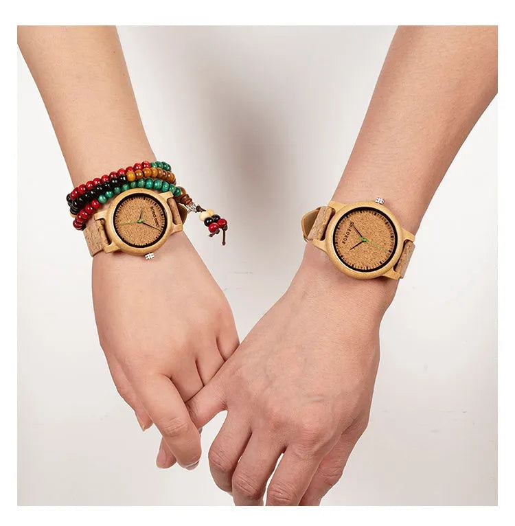 BOBO BIRD bamboo watch M11 M12 with natural wooden case and Hardlex glass face
