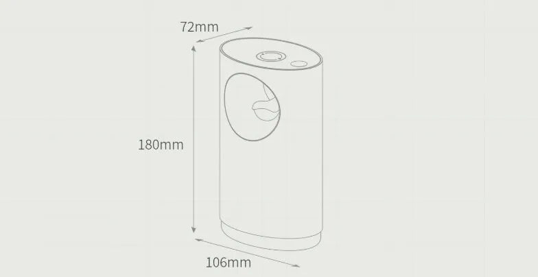 Mute analog humidifier with music function in green, model 3life-343, for bedroom use