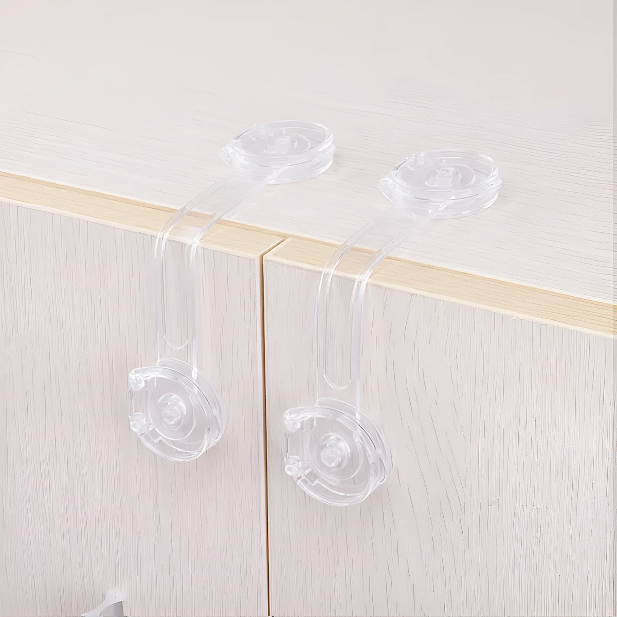 Transparent circular multi functional child safety lock for cabinets drawers and doors anti pinch hand protection