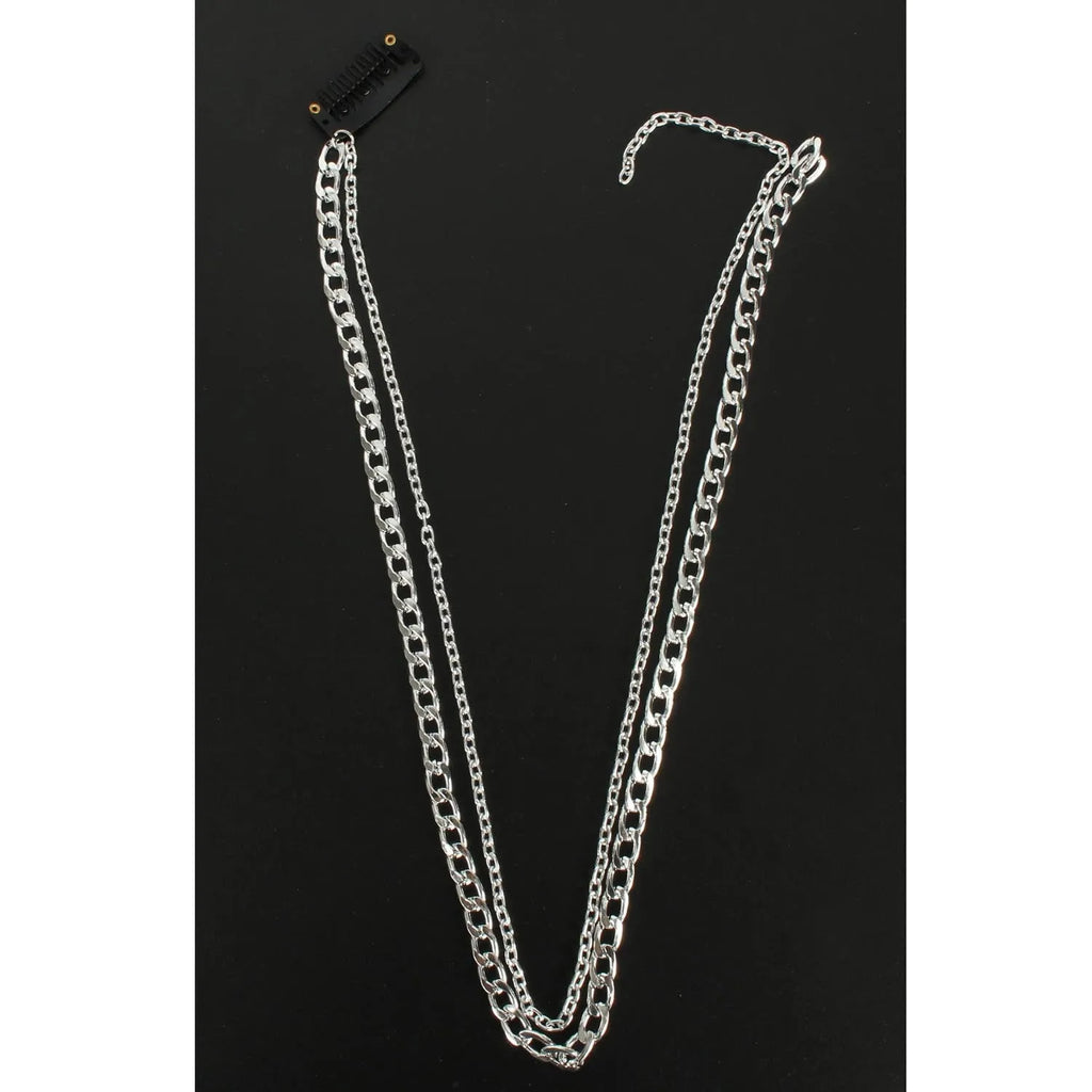 Women's U-shaped silver-plated wig extension chain with tassels and BB clip