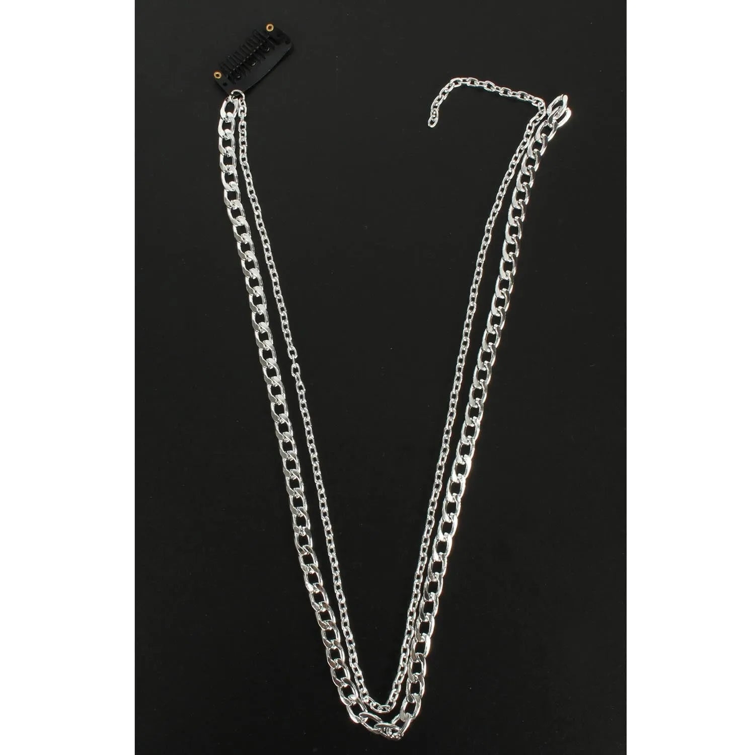 Women's U-shaped silver-plated wig extension chain with tassels and BB clip