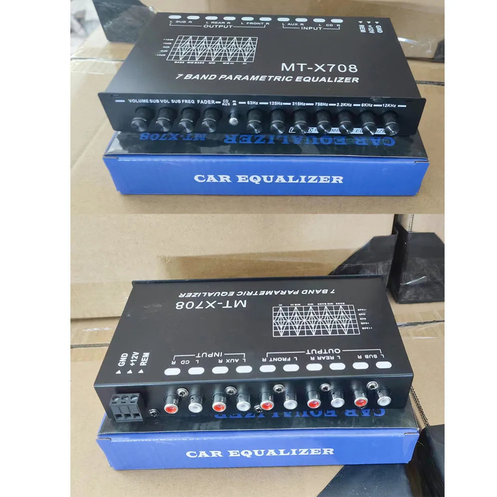 Upgrade EQ-819 car equalizer 7-segment tuning division 185x120x30mm for Volkswagen 12V