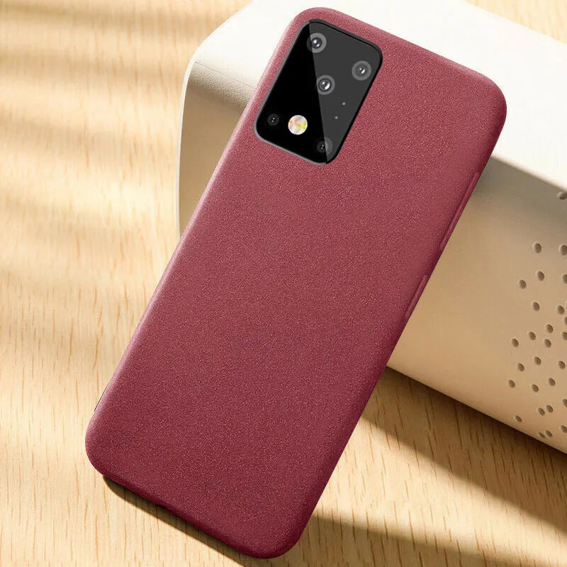 Samsung Galaxy TPU plush back cover case in Black, Grey, and Wine Red for A series models