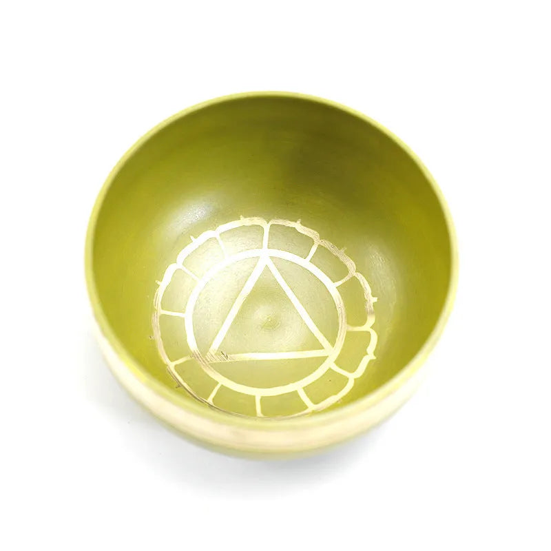 Handmade Himalaya singing bowl percussion instrument in blue colour, 8cm diameter for yoga and meditation.