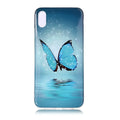 Luminous glow-in-the-dark TPU iPhone case with a cartoon butterfly design on the back.