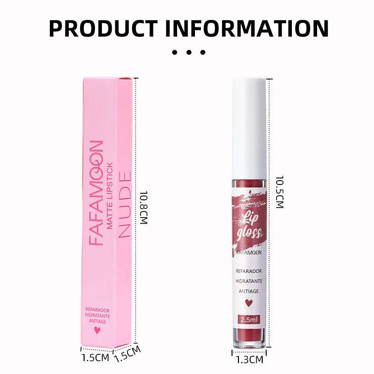 Matte velvet lip gloss 2.5ml in shade 01 colour with non-stick cup long-lasting formula