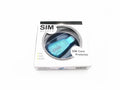 Blue mobile phone SIM card reader with USB 2.0 connector for computer data transfer