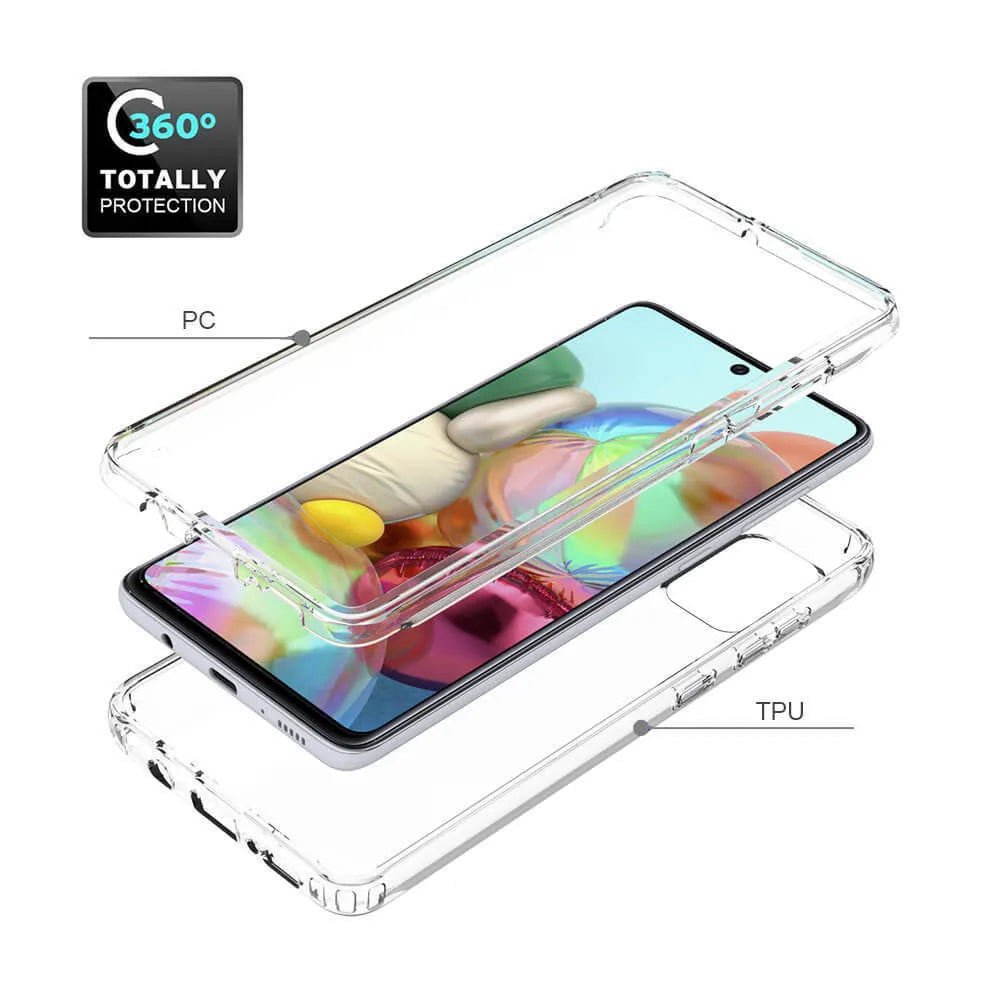 Transparent anti-drop phone case for Samsung Galaxy devices showing clear construction