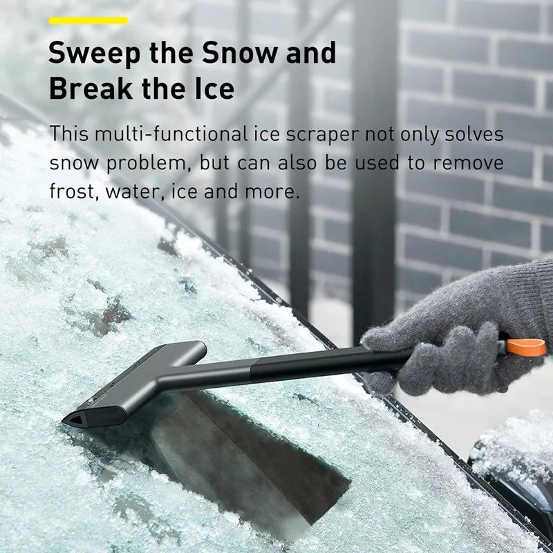 Black TPU and ABS car glass snow scraper deicing tool for GM models compact size