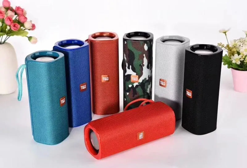 Cloth-covered wireless Bluetooth speaker with USB port and remote control