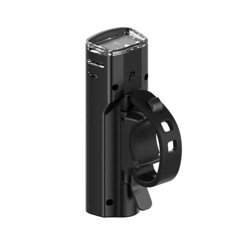 Black LED night bike lights set with front and rear lamps and USB charging cable