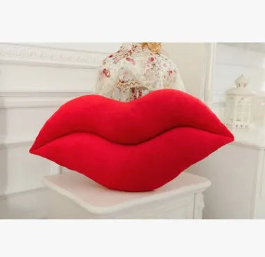 Plush big lips pillow in pink or red, 50cm and 60cm, short plush with PP cotton filling