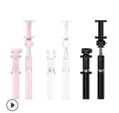 Aluminium Bluetooth selfie stick with remote control and tripod bracket extended with smartphone attached