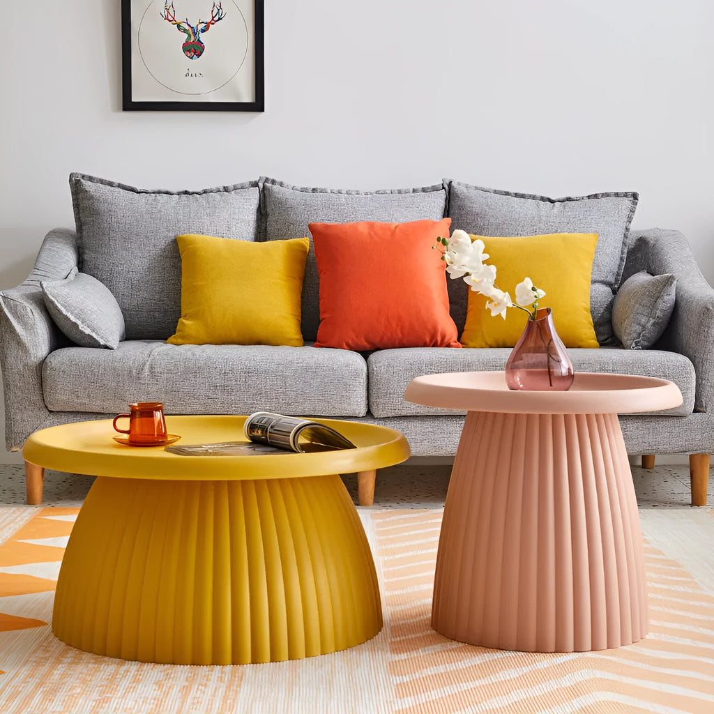 Mushroom small coffee table plastic disassembly available in multiple colours for small apartment balcony living room