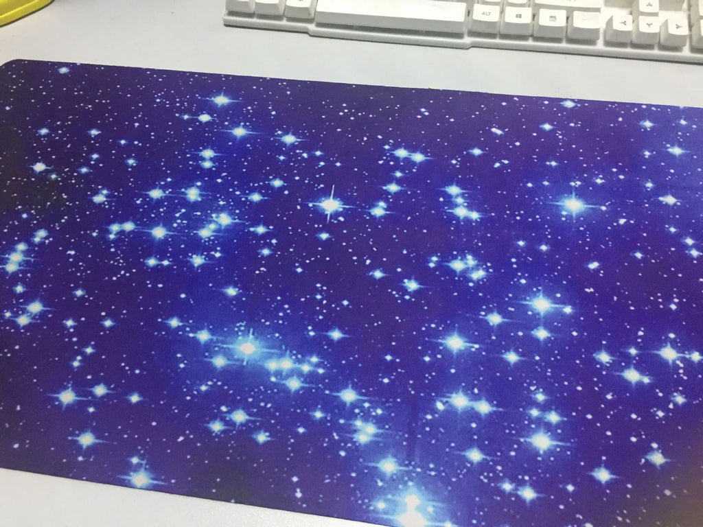 Blue star mouse pad with high-density fabric surface and anti-skid natural rubber base