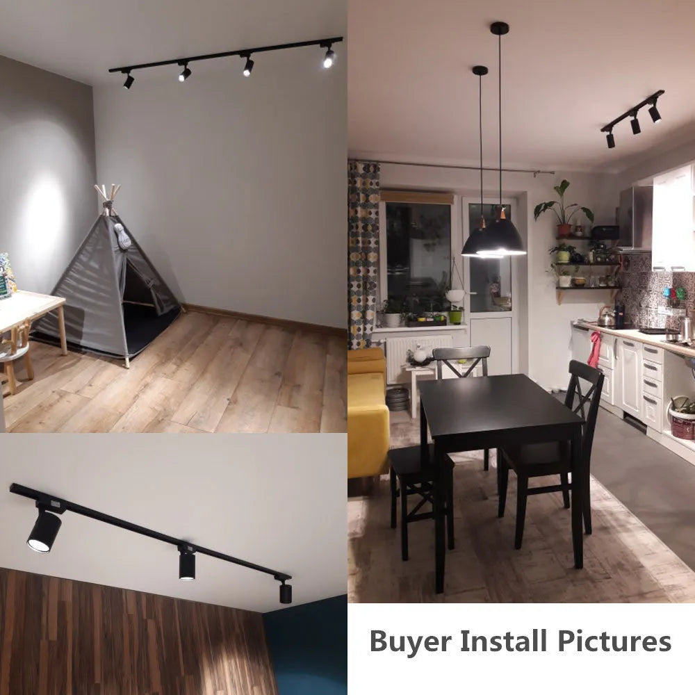 LED track spotlight in black with 24-degree beam angle and 10W power, suitable for jewellery and retail lighting