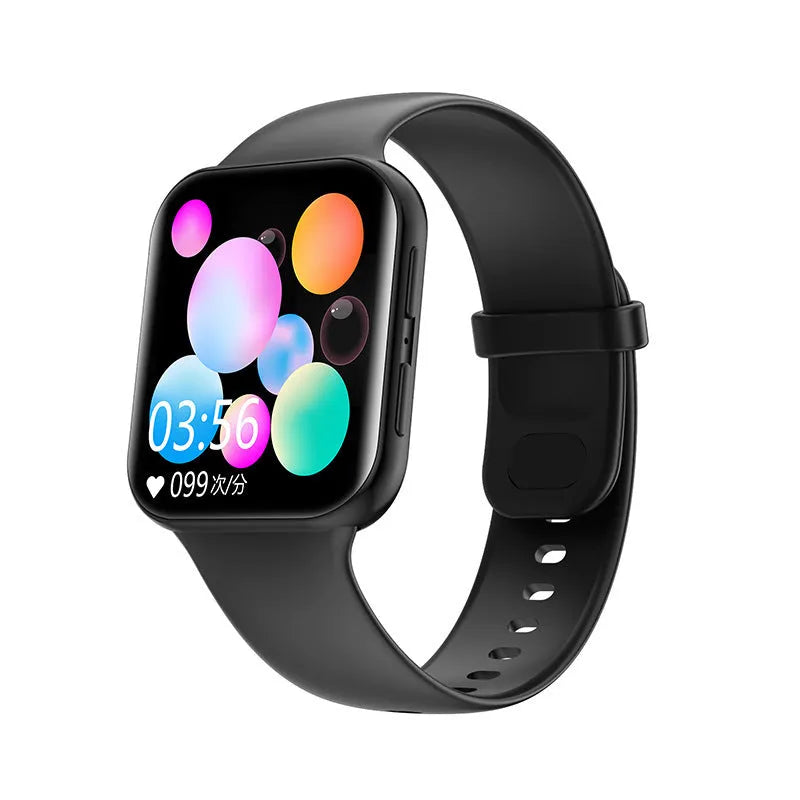 ck68 body temperature Bluetooth smart watch with 1.54-inch screen, aluminium alloy shell and silicone strap, black colour