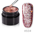 Eight 15ml colourful nail polish bottles in shades RFA531 to RFA538 with high-gloss finish