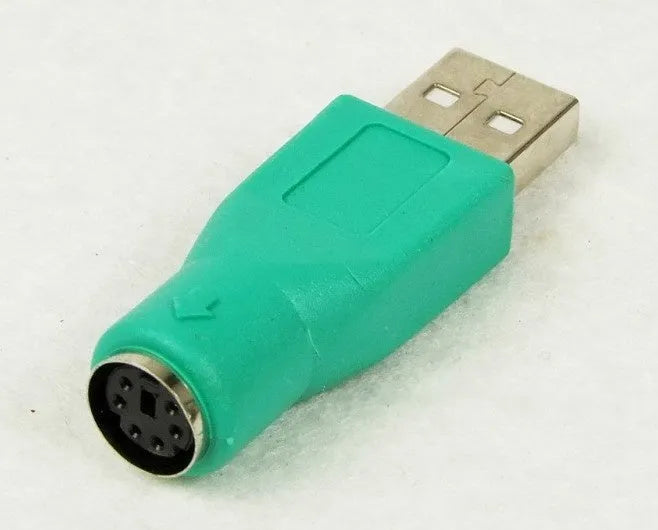 Green colour PS2 to USB adapter with 1m copper wire cable for computer connection