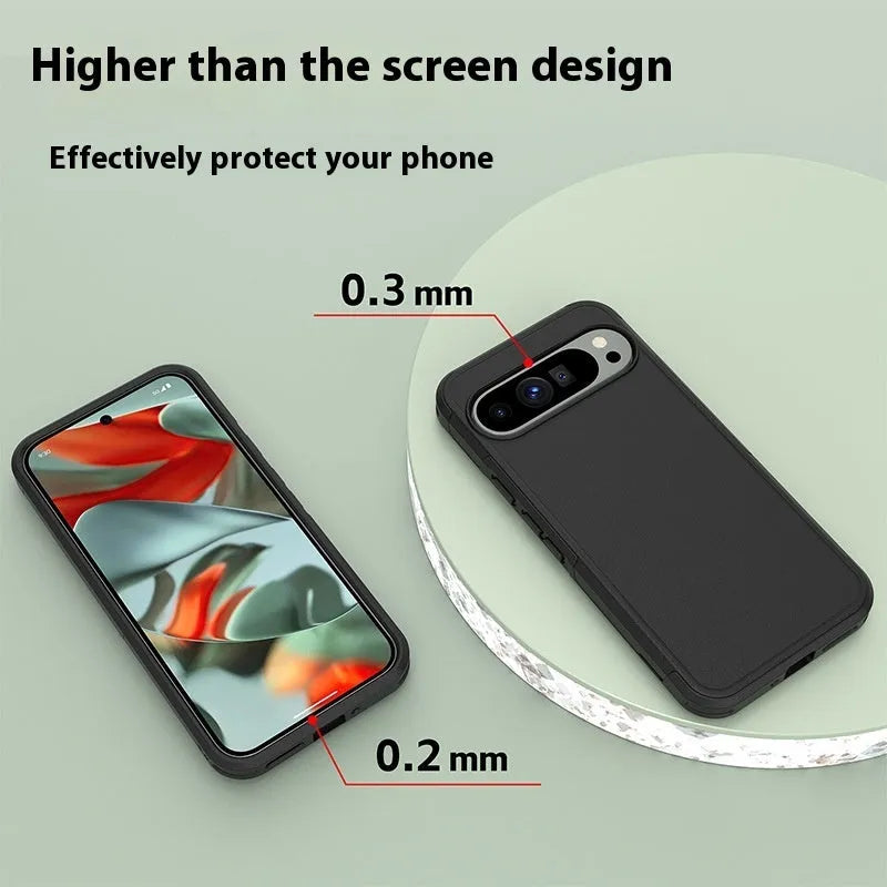 Black TPU drop-resistant phone case for Google Pixel 9 Pro and Google Pixel 9 Pro XL