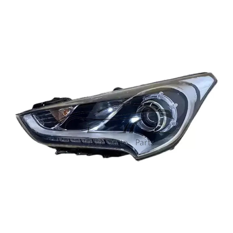 Black ABS plastic replacement headlight assembly for a Hyundai Veloster car.